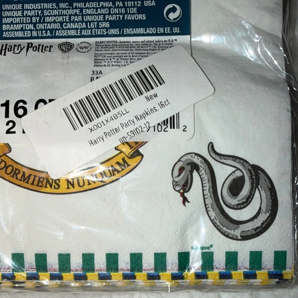 Hogwarts House Crest Party Napkins